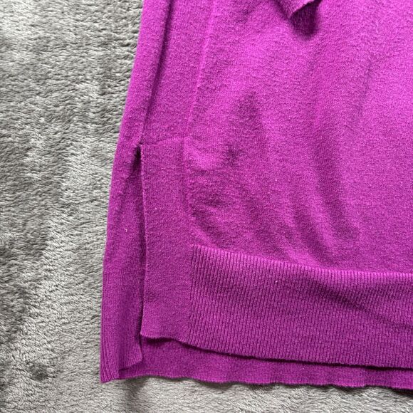 J Jill Women Tunic Sweater Soft Cozy Split Hem Long Sleeve Purple Large I114 - Picture 3 of 9